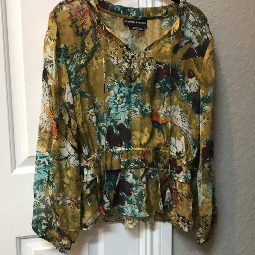 Anthropologie 100% Silk Blouse Small NWOT